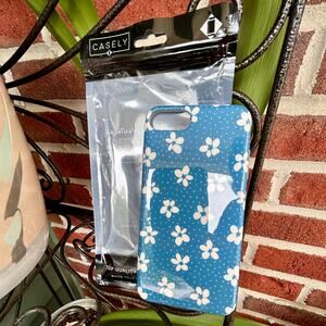 NEW Casely iPhone 6/7/8 Plus Floral Case, Flower My World, Ocean Blue Floral